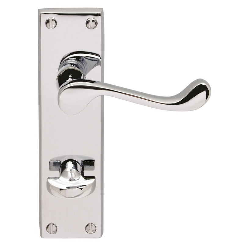 Carlisle Brass - Contract Victorian Scroll Lever on WC Backplate - Polished Chrome - CBS54WCCP - Choice Handles