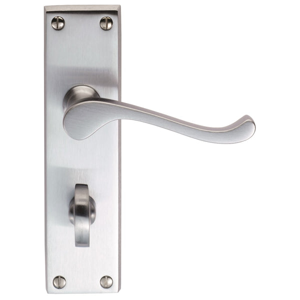 Carlisle Brass - Victorian Scroll Lever on WC Backplate - Satin Chrome - DL54WCSC - Choice Handles