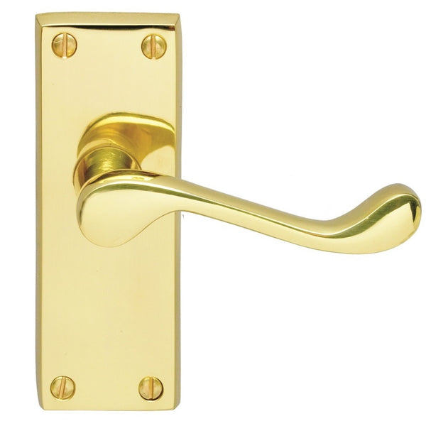 Carlisle Brass - Contract Victorian Scroll Lever on Latch Backplate - Polished Brass - CBS55 - Choice Handles