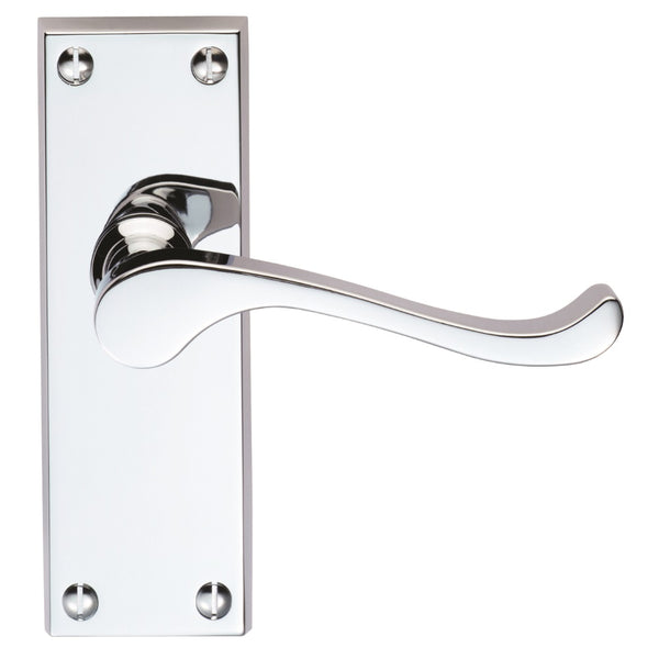 Carlisle Brass - Victorian Scroll Lever on Short Latch Backplate - Polished Chrome - DL55CP - Choice Handles