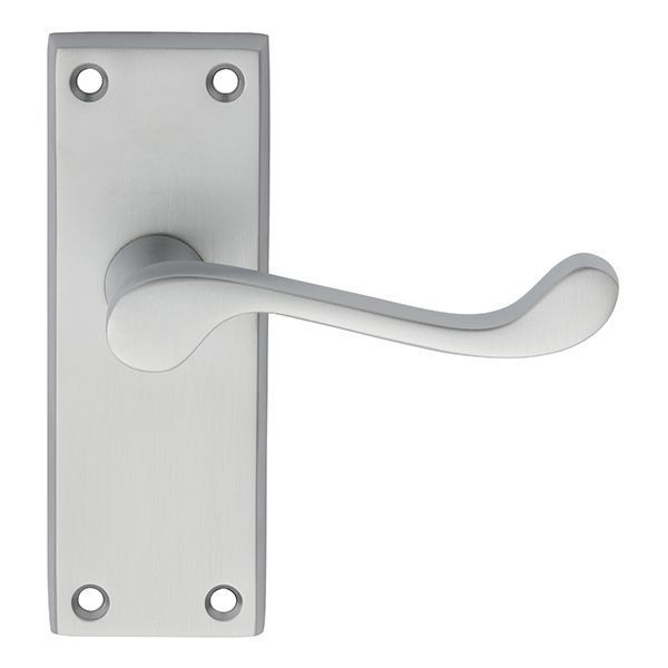 Carlisle Brass - Contract Victorian Scroll Lever on Latch Backplate - Satin Chrome - CBS55SC - Choice Handles