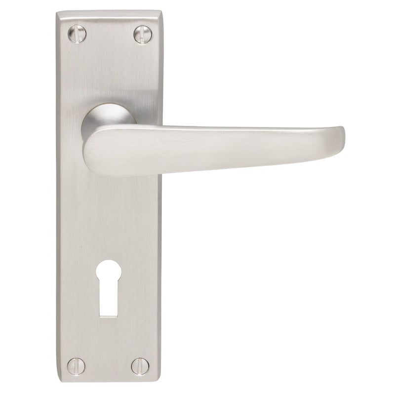 Carlisle Brass - Victorian Lever on Lock Backplate - Satin Chrome - M30SC - Choice Handles