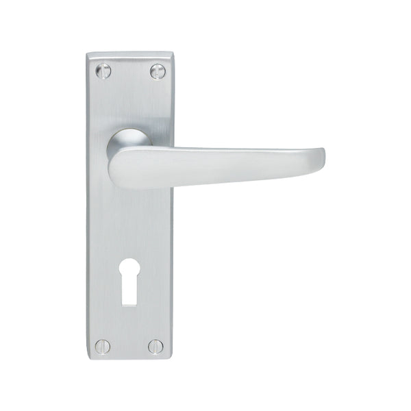 Carlisle Brass - Contract Victorian Lever on Lock Backplate - Satin Chrome - CBV30SC - Choice Handles