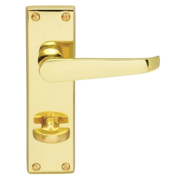 Carlisle Brass - Contract Victorian Lever on WC Backplate - Polished Brass - CBV30WC - Choice Handles