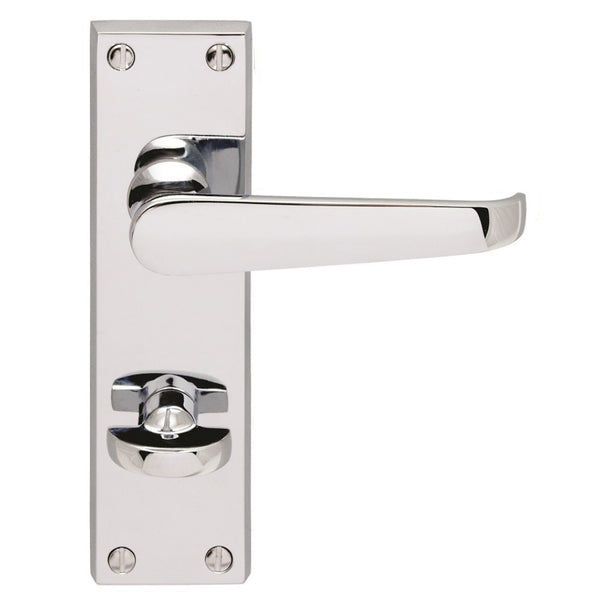 Carlisle Brass - Contract Victorian Lever on WC Backplate - Polished Chrome - CBV30WCCP - Choice Handles