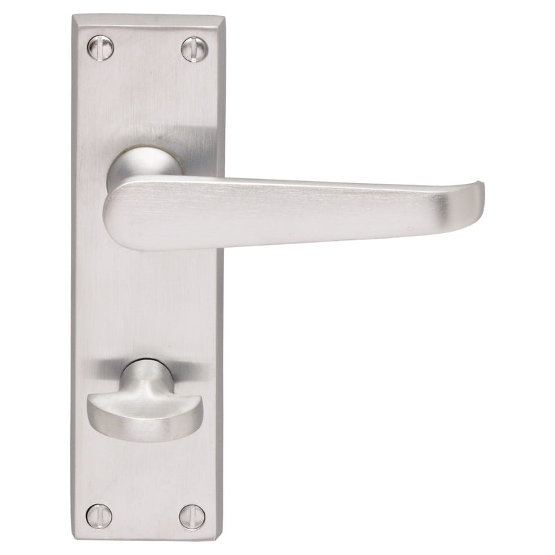 Carlisle Brass - Victorian Lever on WC Bathroom Backplate - Satin Chrome - M30WCSC - Choice Handles