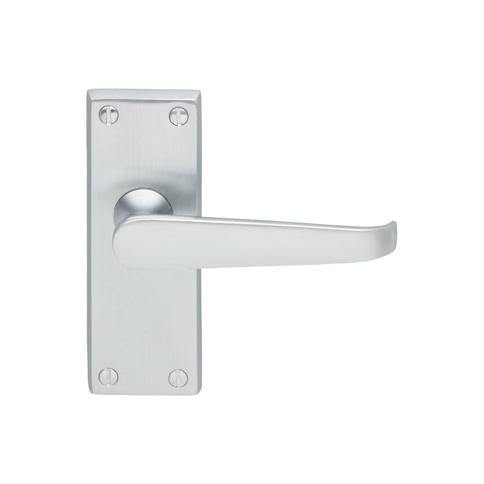 Carlisle Brass - Contract Victorian Lever on Latch Backplate - Satin Chrome - CBV31SC - Choice Handles