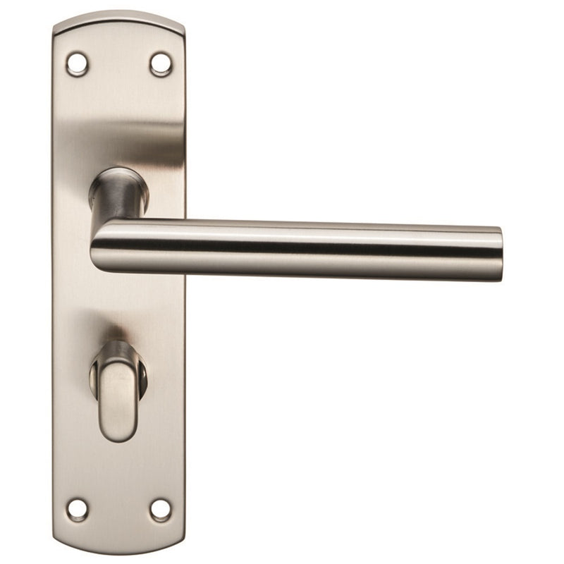 Eurospec - Steelworx Residential Mitred Lever on WC Backplate - Satin Stainless Steel - CSLP1162T/SSS - Choice Handles