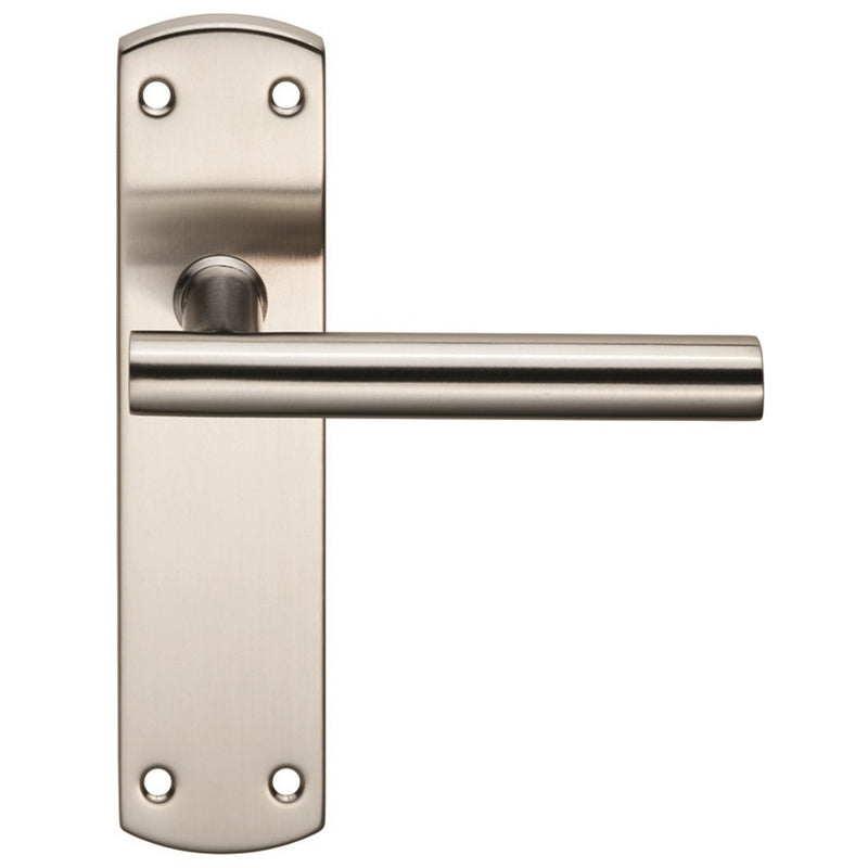 Eurospec - Steelworx Residential T Bar Lever on Latch Backplate - Satin Stainless Steel - CSLP1164B/SSS - Choice Handles