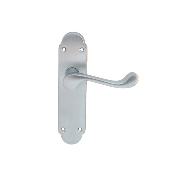 Carlisle Brass - Oakley Lever on Latch Backplate - Satin Chrome - DL167SC - Choice Handles