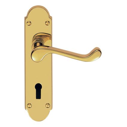 Carlisle Brass - Oakley Lever on Lock Backplate - Polished Brass - DL168 - Choice Handles