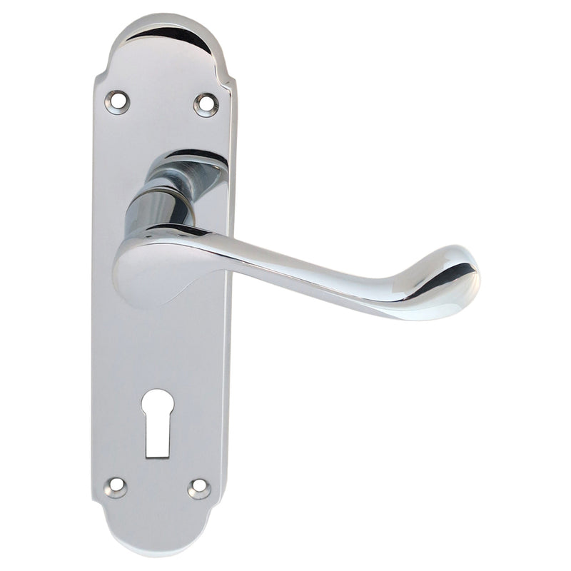 Carlisle Brass - Oakley Lever on Lock Backplate - Polished Chrome - DL168CP - Choice Handles