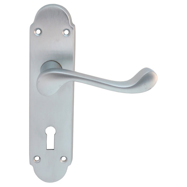 Carlisle Brass - Oakley Lever on Lock Backplate - Satin Chrome - DL168SC - Choice Handles