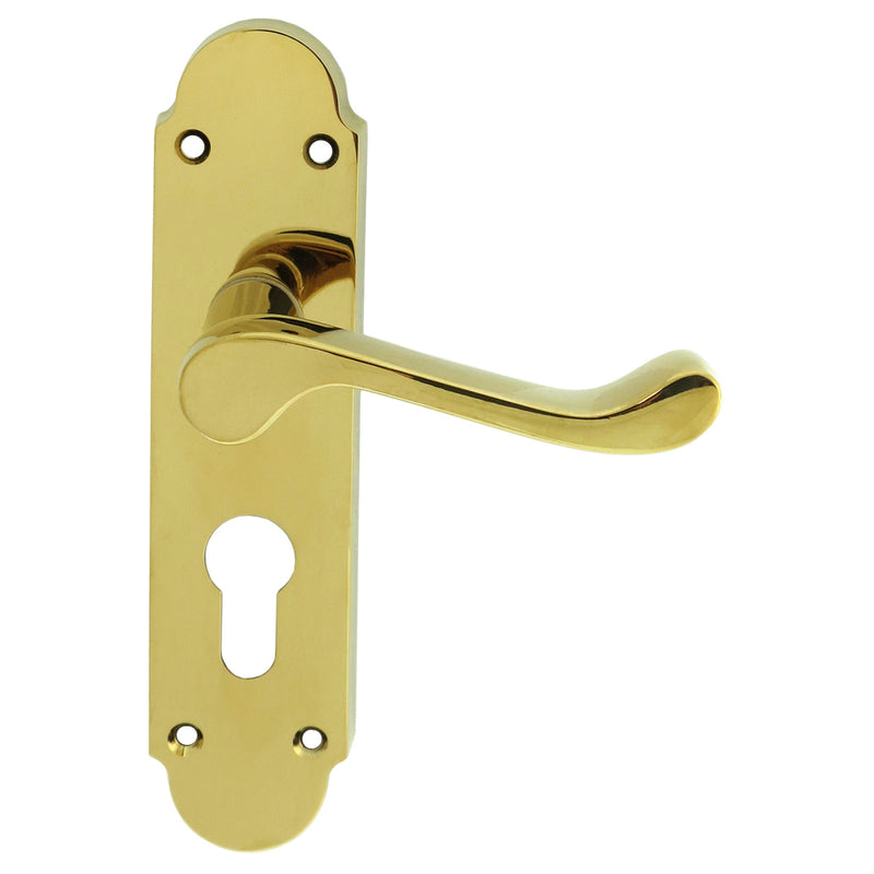 Carlisle Brass - Oakley Lever on Euro Lock Backplate - PVD - DL168YPVD - Choice Handles