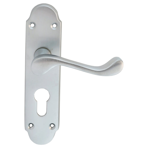 Carlisle Brass - Oakley Lever on Euro Lock Backplate - Satin Chrome - DL168YSC - Choice Handles