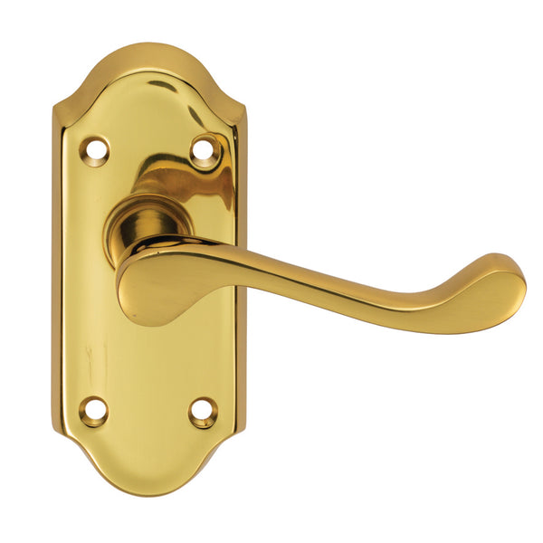 Carlisle Brass - Ashtead Lever on Short Latch Backplate - Polished Brass - DL16 - Choice Handles