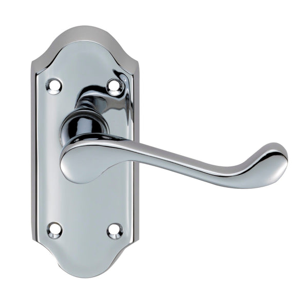 Carlisle Brass - Ashtead Lever on Short Latch Backplate - Polished Chrome - DL16CP - Choice Handles