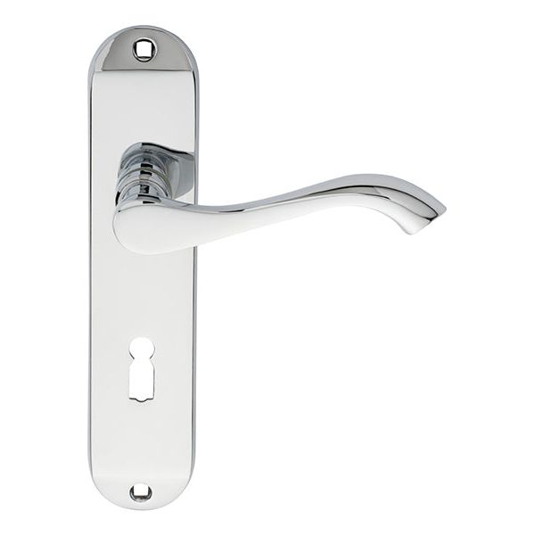 Carlisle Brass - Andros Lever on Lock Backplate - Polished Chrome - DL180CP - Choice Handles