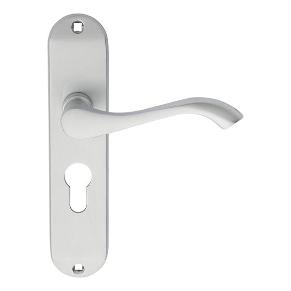 Carlisle Brass - Andros Lever on Euro Lock Backplate - Satin Chrome - DL180YSC - Choice Handles