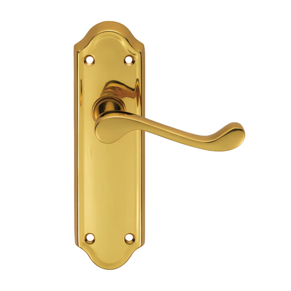 Carlisle Brass - Ashtead Lever on Latch Backplate - Polished Brass - DL18 - Choice Handles