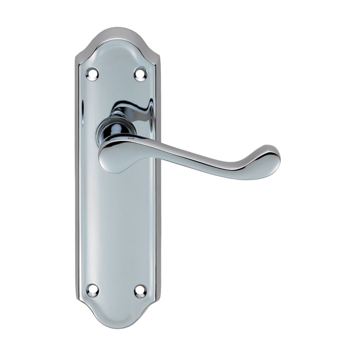 Carlisle Brass - Ashtead Lever on Latch Backplate - Polished Chrome - DL18CP - Choice Handles