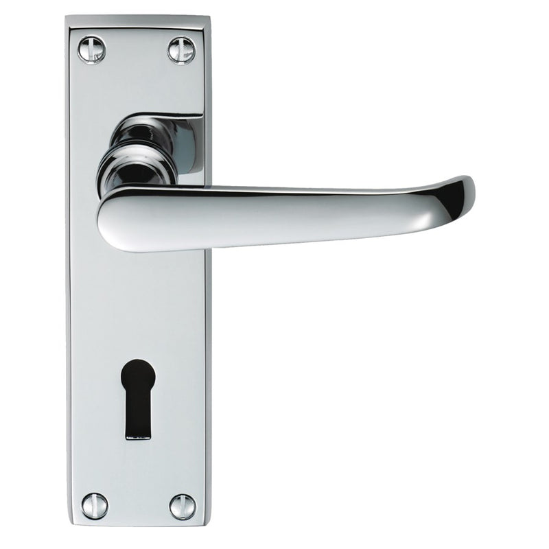 Carlisle Brass - Victorian Ascot Lever on Lock Backplate - Polished Chrome - DL30CP - Choice Handles