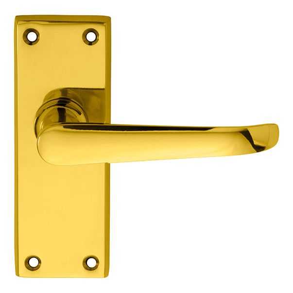 Carlisle Brass - Victorian Ascot Lever on Short Latch Backplate - Polished Brass - DL31 - Choice Handles