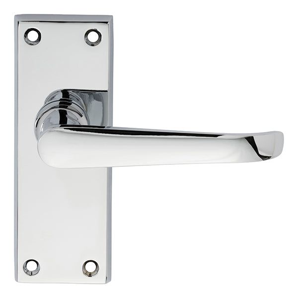 Carlisle Brass - Victorian Ascot Lever on Short Latch Backplate - Polished Chrome - DL31CP - Choice Handles