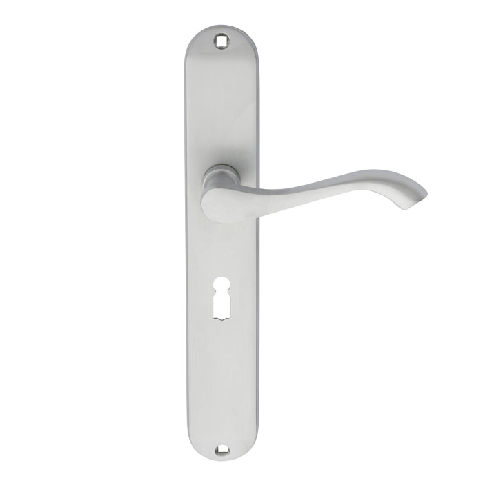 Carlisle Brass - Andros Lever on Long Lock Backplate - Satin Chrome - DL380SC - Choice Handles