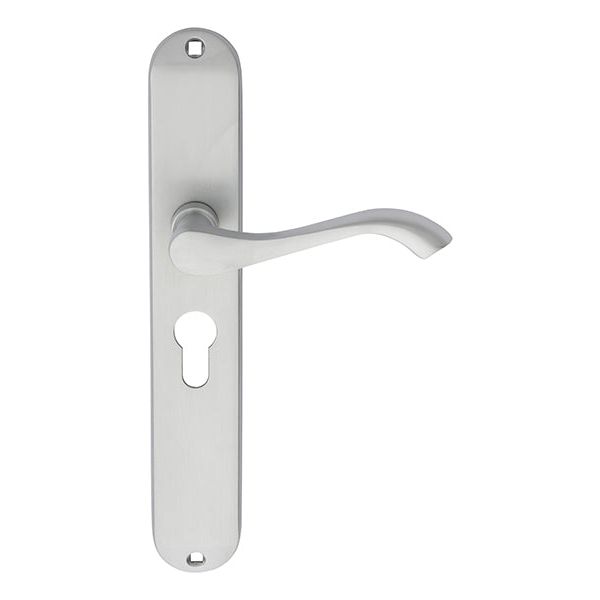 Carlisle Brass - Andros Lever on Euro Lock Long Backplate - Satin Chrome - DL380YSC - Choice Handles