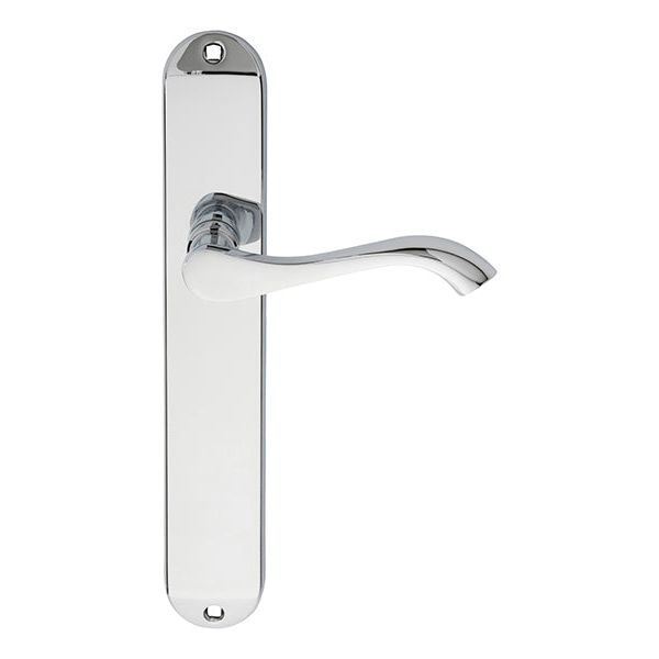 Carlisle Brass - Andros Lever on Long Latch Backplate - Polished Chrome - DL381CP - Choice Handles