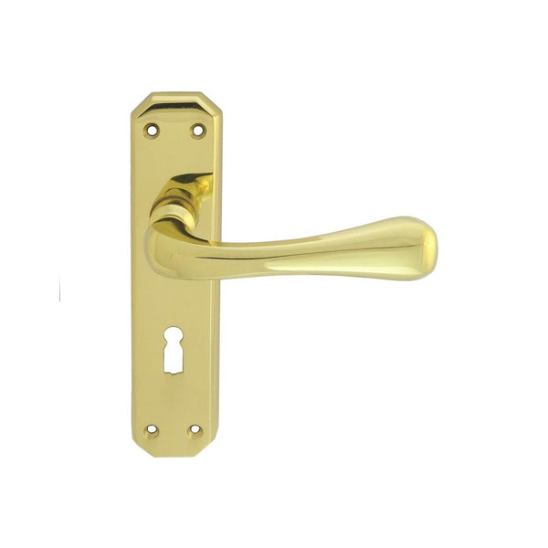 Carlisle Brass - Eden Lever on Lock Backplate - Polished Brass - DL410 - Choice Handles