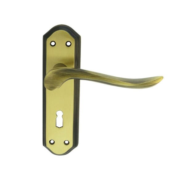 Carlisle Brass - Lytham Lever on Lock backplate - Florentine Bronze - DL450FB - Choice Handles