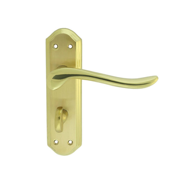 Carlisle Brass - Lytham Lever on WC backplate - Satin / Polished Brass Dual Finish - DL452SBPB - Choice Handles