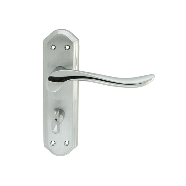 Carlisle Brass - Lytham Lever on WC backplate - Satin / Polished Chrome Dual Finish - DL452SCCP - Choice Handles