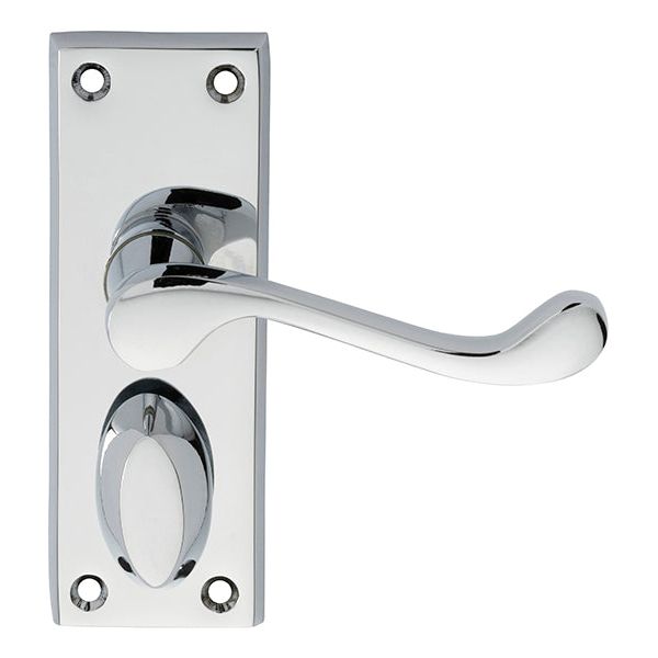 Carlisle Brass - Victorian Scroll Lever on Short Privacy Backplate - Polished Chrome - DL55WCCP - Choice Handles