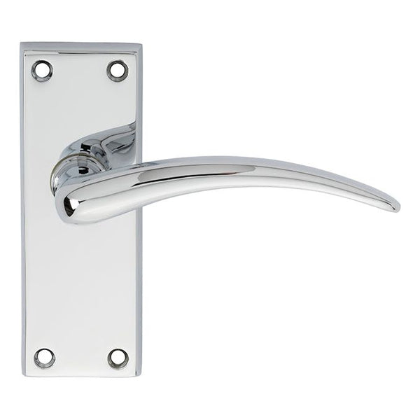 Carlisle Brass - Wing Lever on Short Latch Backplate - Polished Chrome - DL65CP - Choice Handles