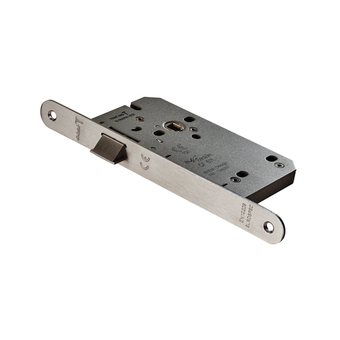 Eurospec - Din Latch Radius, 55mm Backset  - Satin Stainless Steel DLE0055LSSS/R - Choice Handles