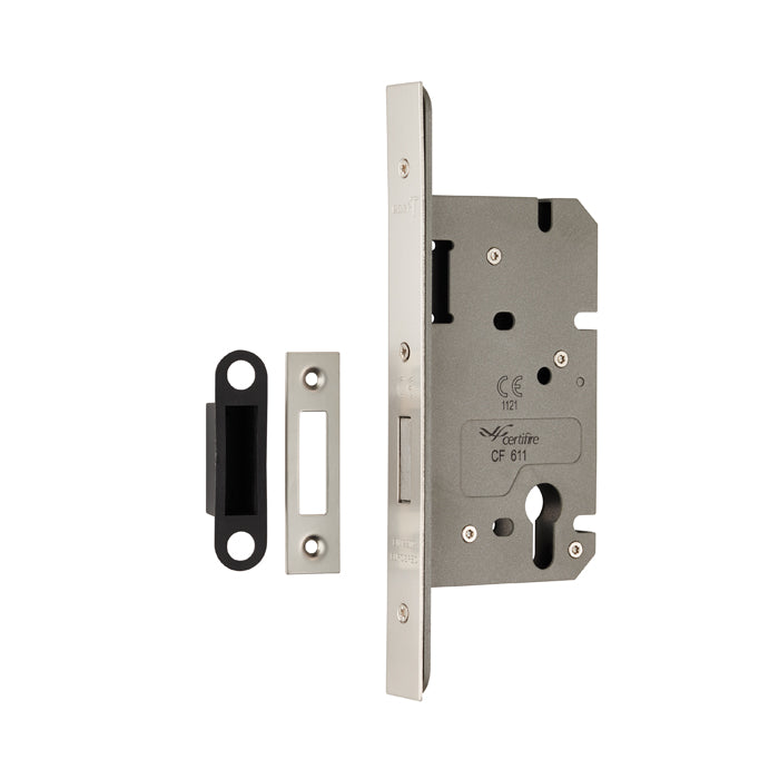 Eurospec - Easi T Din Euro Profile Deadlock, 60mm Backset  - Satin Stainless Steel DLS0060EPSSS - Choice Handles