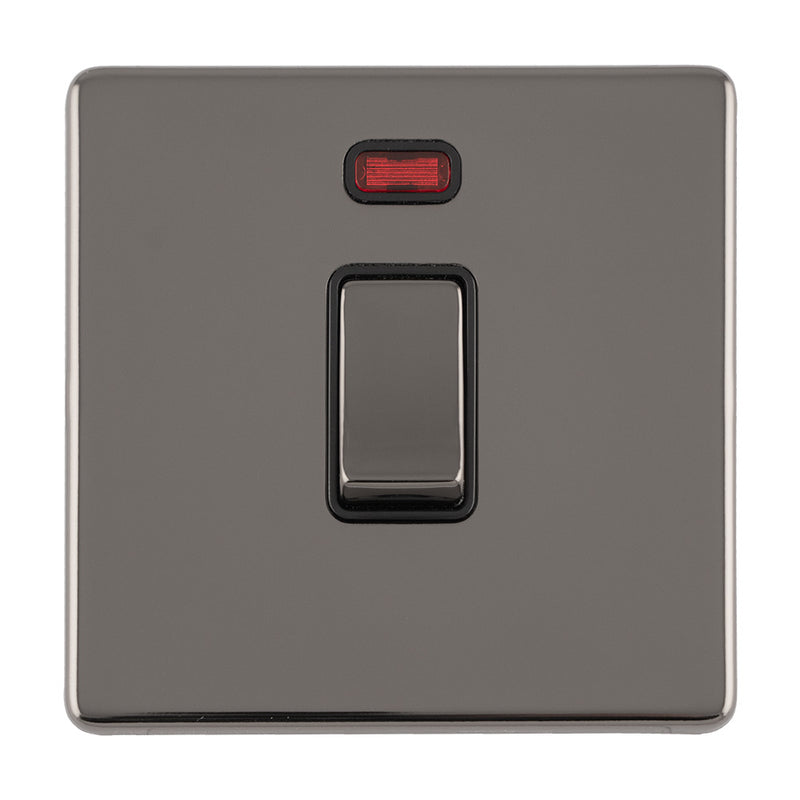 Eurolite Concealed 3mm 1 Gang 20Amp Dp Switch - Black Nickel - ECBN20ADPSWNB - Choice Handles