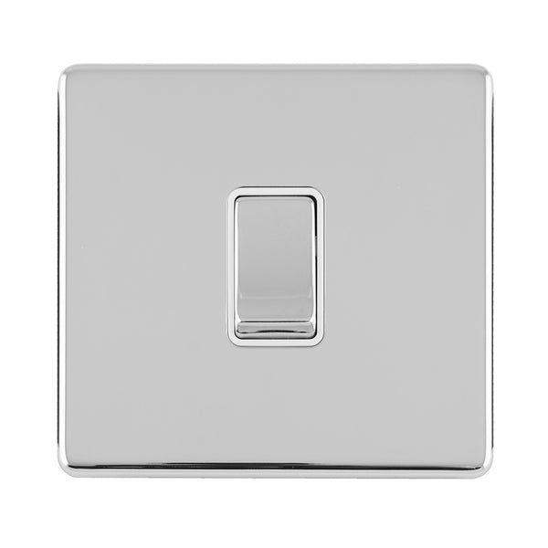 Eurolite Concealed 3mm 1 Gang Intermediate Switch - Polished Chrome - ECPCINTW - Choice Handles