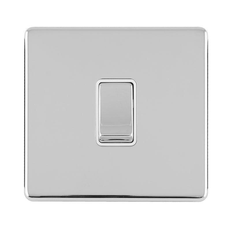 Eurolite Concealed 3mm 1 Gang Intermediate Switch - Polished Chrome - ECPCINTW - Choice Handles