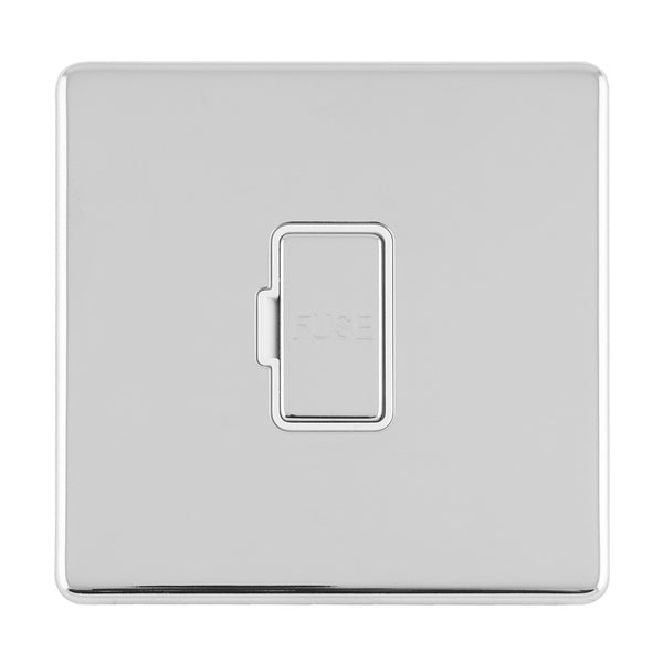 Eurolite Concealed 3mm 13Amp Unswitched Fuse Spur - Polished Chrome - ECPCUSWFW - Choice Handles