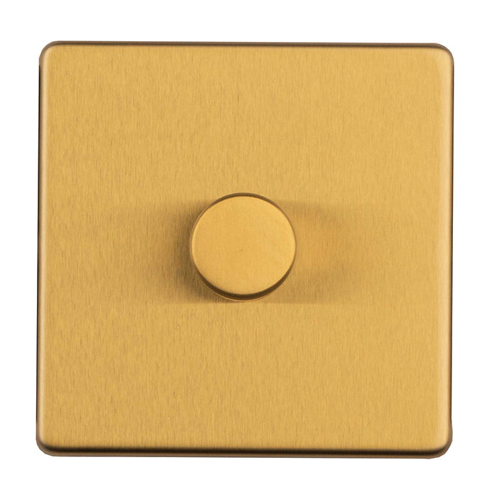 Eurolite Concealed 3mm 1 Gang Dimmer - Satin Brass - ECSB1DLED - Choice Handles