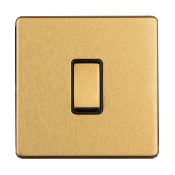 Eurolite Concealed 3mm 1 Gang 20Amp Switch - Satin Brass - ECSB20ADPSWB - Choice Handles