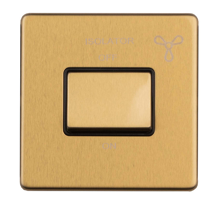 Eurolite Concealed 3mm 6Amp Fan Isolator Switch - Satin Brass - ECSBFSWB - Choice Handles