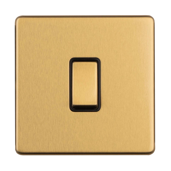 Eurolite Concealed 3mm 1 Gang Intermediate Switch - Satin Brass - ECSBINTB - Choice Handles