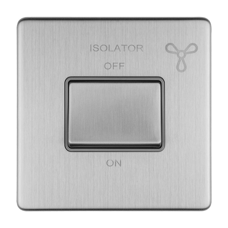 Eurolite Concealed 3mm 6Amp Fan Isolator Switch - Stainless Steel - ECSSFSWG - Choice Handles