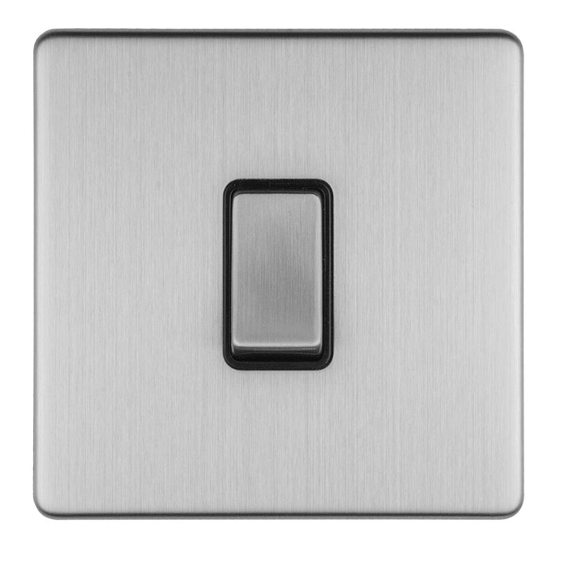 Eurolite Concealed 3mm 1 Gang Intermediate Switch - Stainless Steel - ECSSINTB - Choice Handles