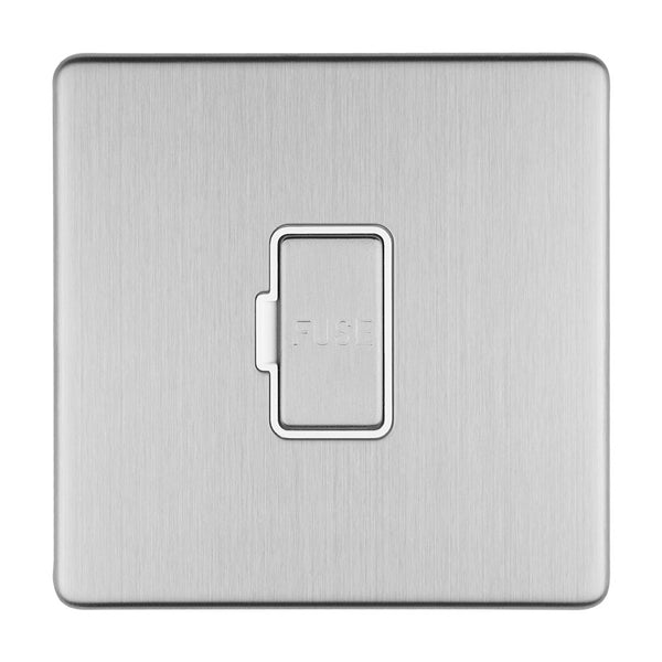 Eurolite Concealed 3mm 13Amp Unswitched Fuse Spur - Stainless Steel - ECSSUSWFW - Choice Handles